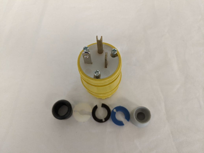 *Set Of 2* Hubbell Yellow Watertight Straight Blade Plug - P/N: HBL14W33 (8534406988092)