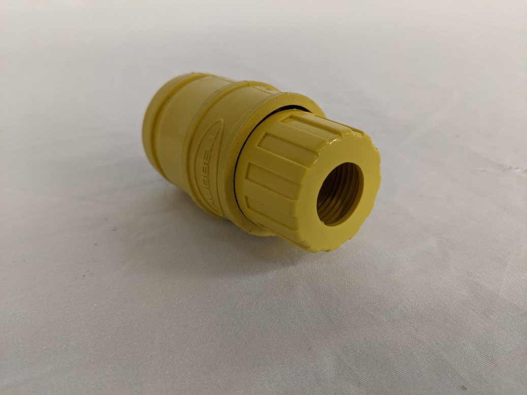 *Set Of 2* Hubbell Yellow Watertight Straight Blade Plug - P/N: HBL14W33 (8534406988092)