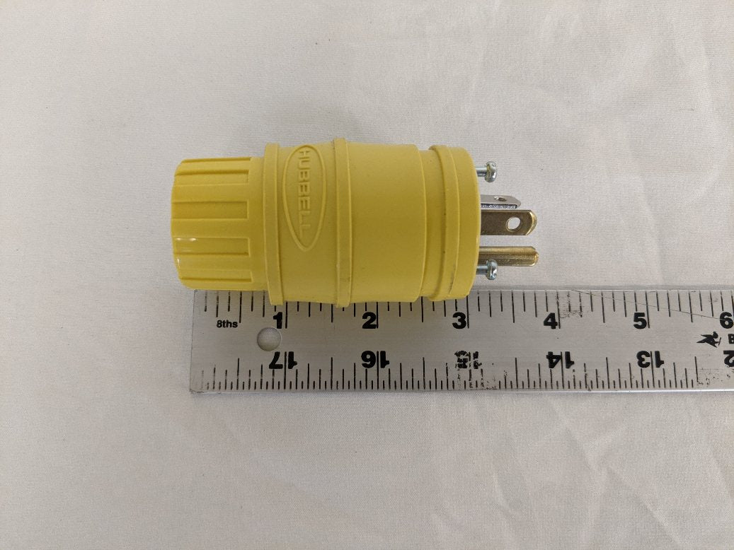 *Set Of 2* Hubbell Yellow Watertight Straight Blade Plug - P/N: HBL14W33 (8534406988092)