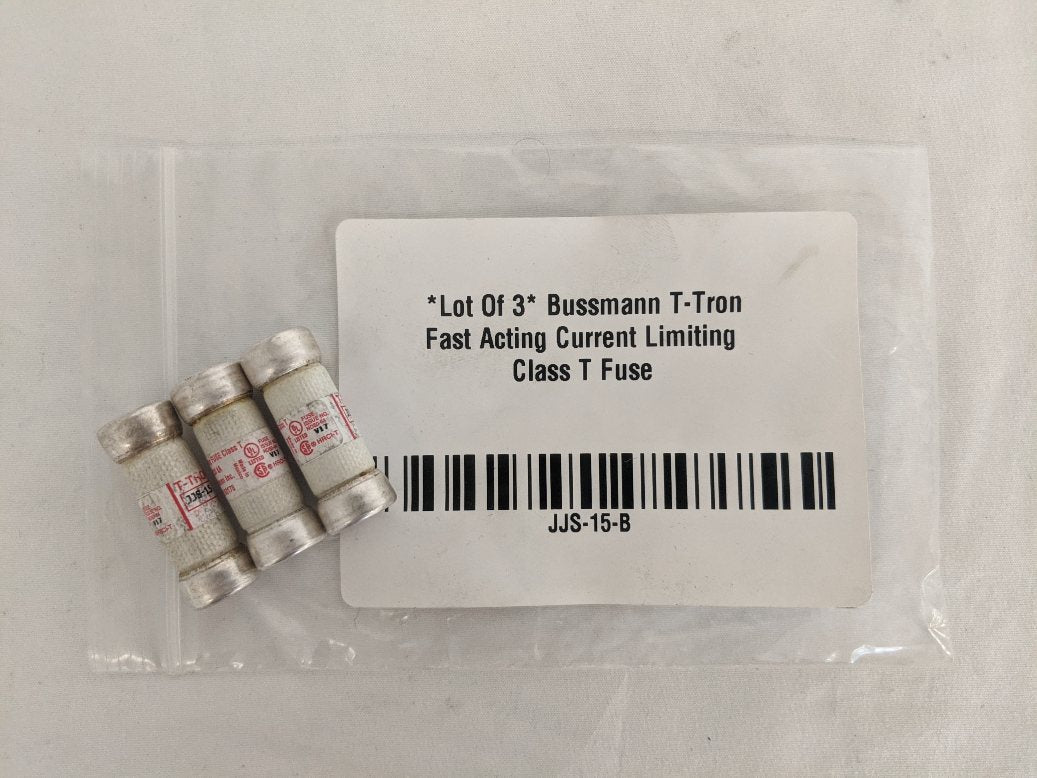 *Lot Of 3* Bussmann T-Tron Fast Acting Current Limiting Class T Fuse - P/N  JJS-15 (8534340763964)