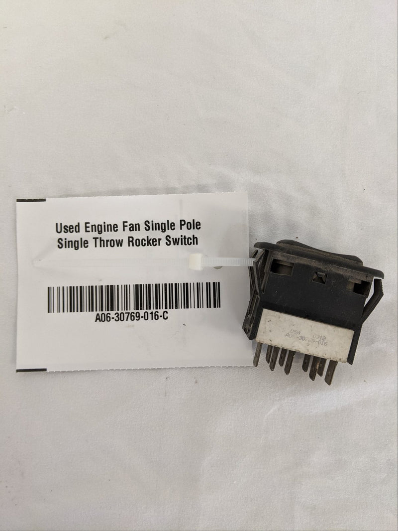 Used Engine Fan Single Pole Single Throw Rocker Switch - P/N: A06-30769-016 (6574028619862)