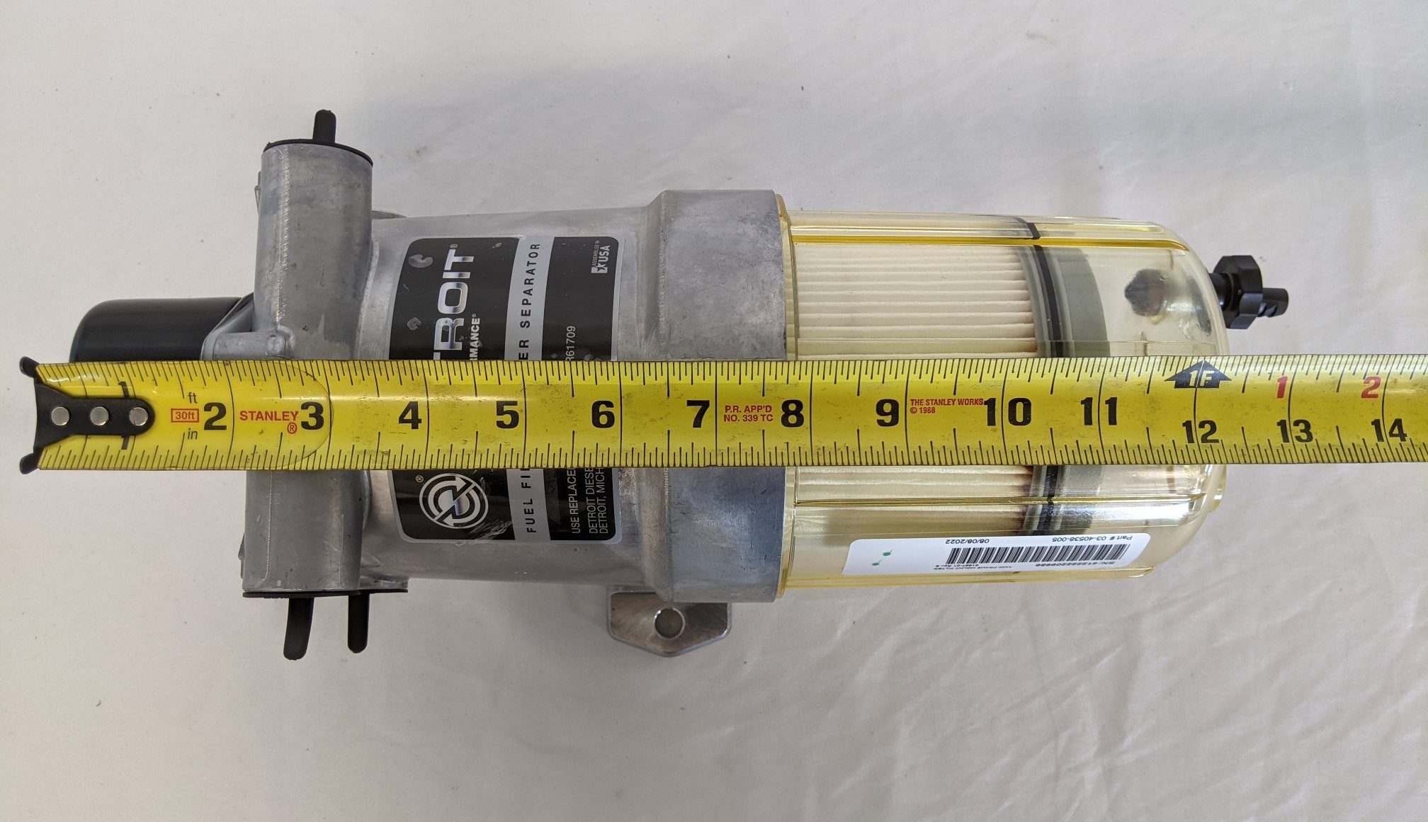 Detroit Diesel Bypass Pump Fuel Water Separator - P/N: 03-40538-005 (8753611407676)