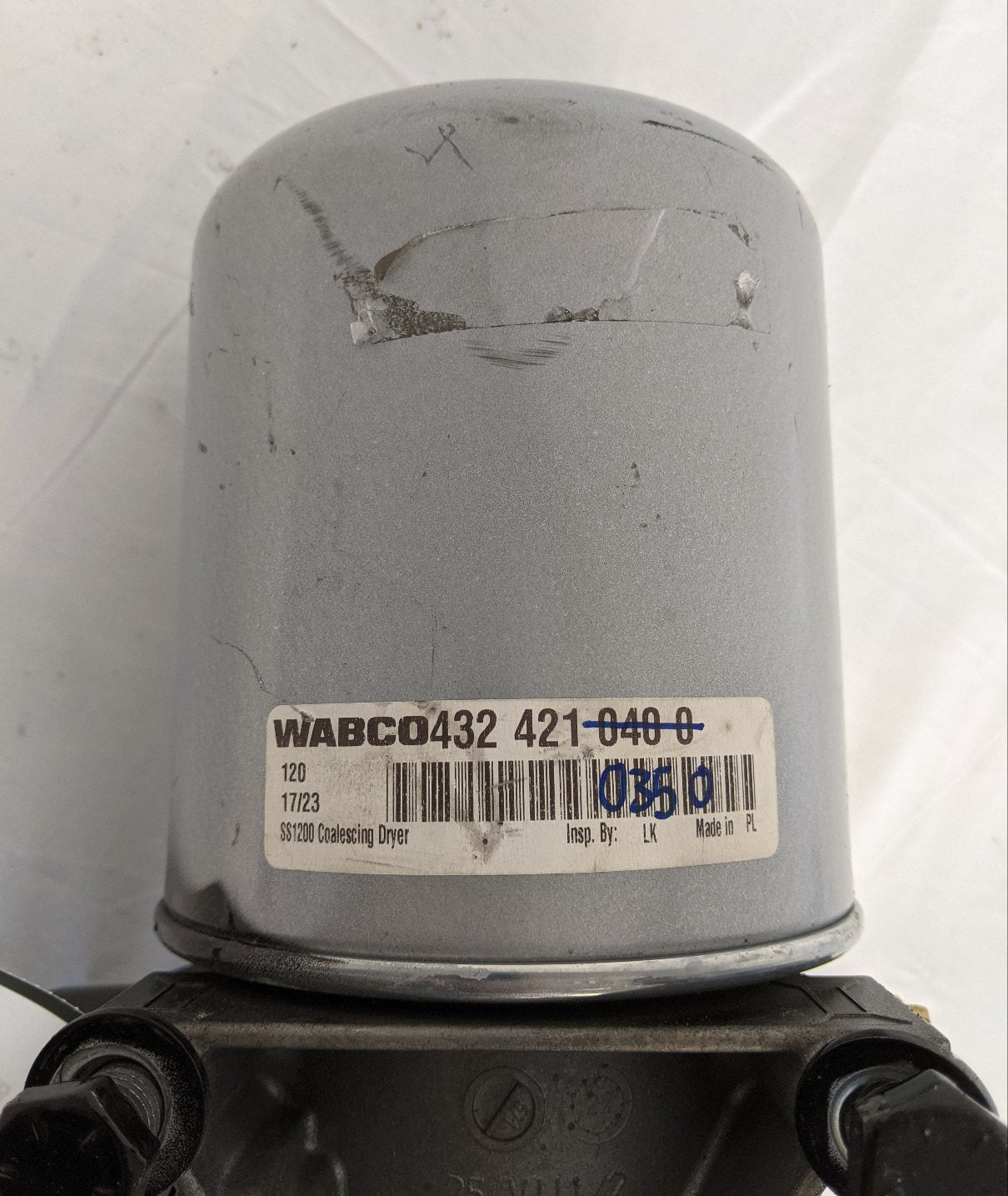 Used Wabco Single Cannister Compressed Air System Air Dryer - P/N  4324210350 (8905131852092)