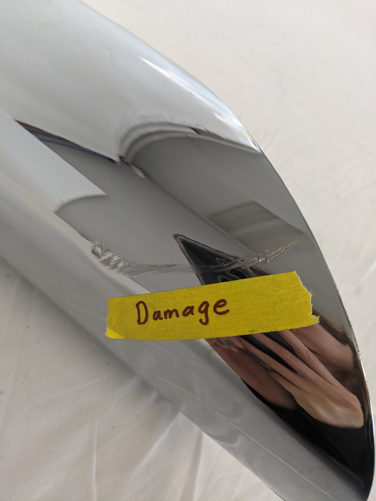 Damaged 32" 30° Curved 4" to 5" Polished Exhaust Pipe - P/N  04-31813-032 (9091708748092)