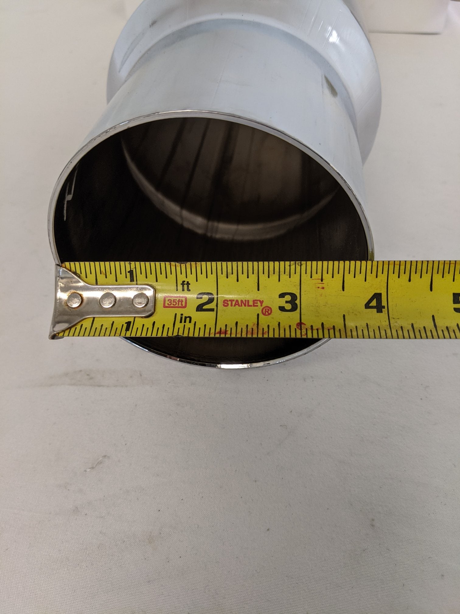 Damaged 32" 30° Curved 4" to 5" Polished Exhaust Pipe - P/N  04-31813-032 (9091708748092)