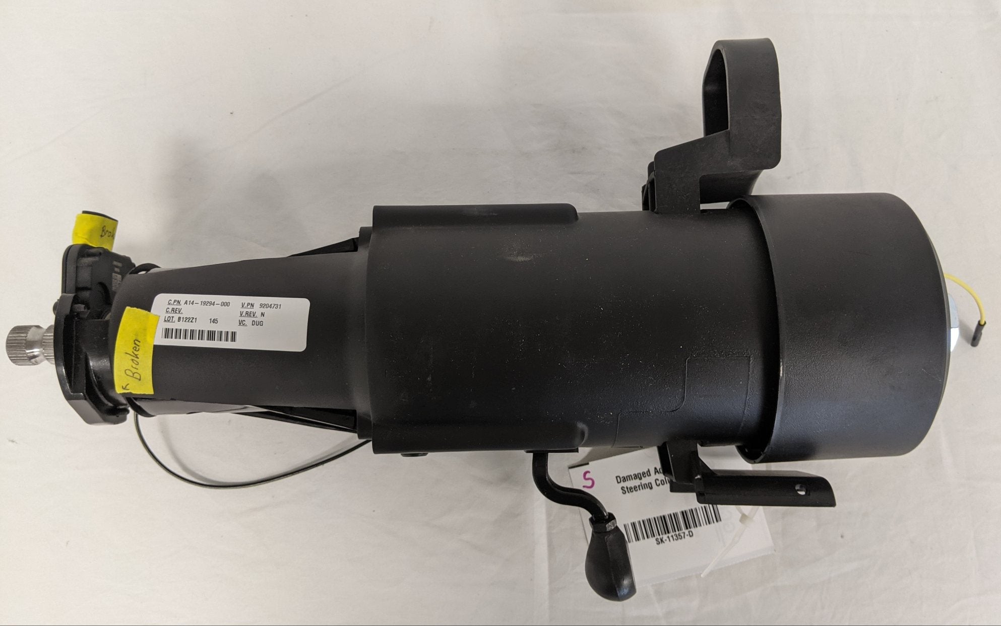 Damaged Adjustable Steering Column w/Steering Angle Sensor - P/N A14-19294-000 (9041952047420)