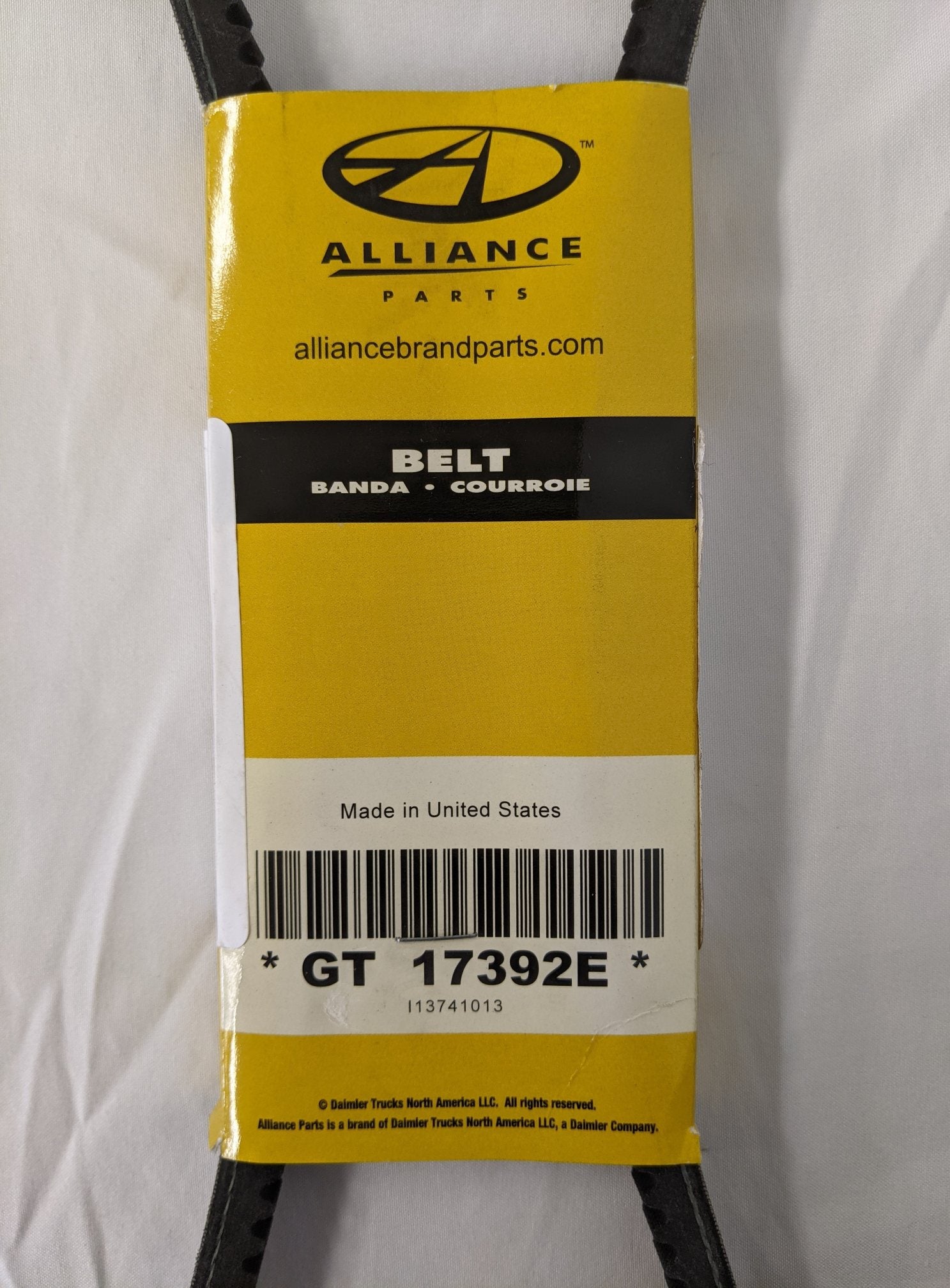 Alliance 17/32" x  39¼" Extended Life V Belt - P/N  GT 17392E (9035137712444)