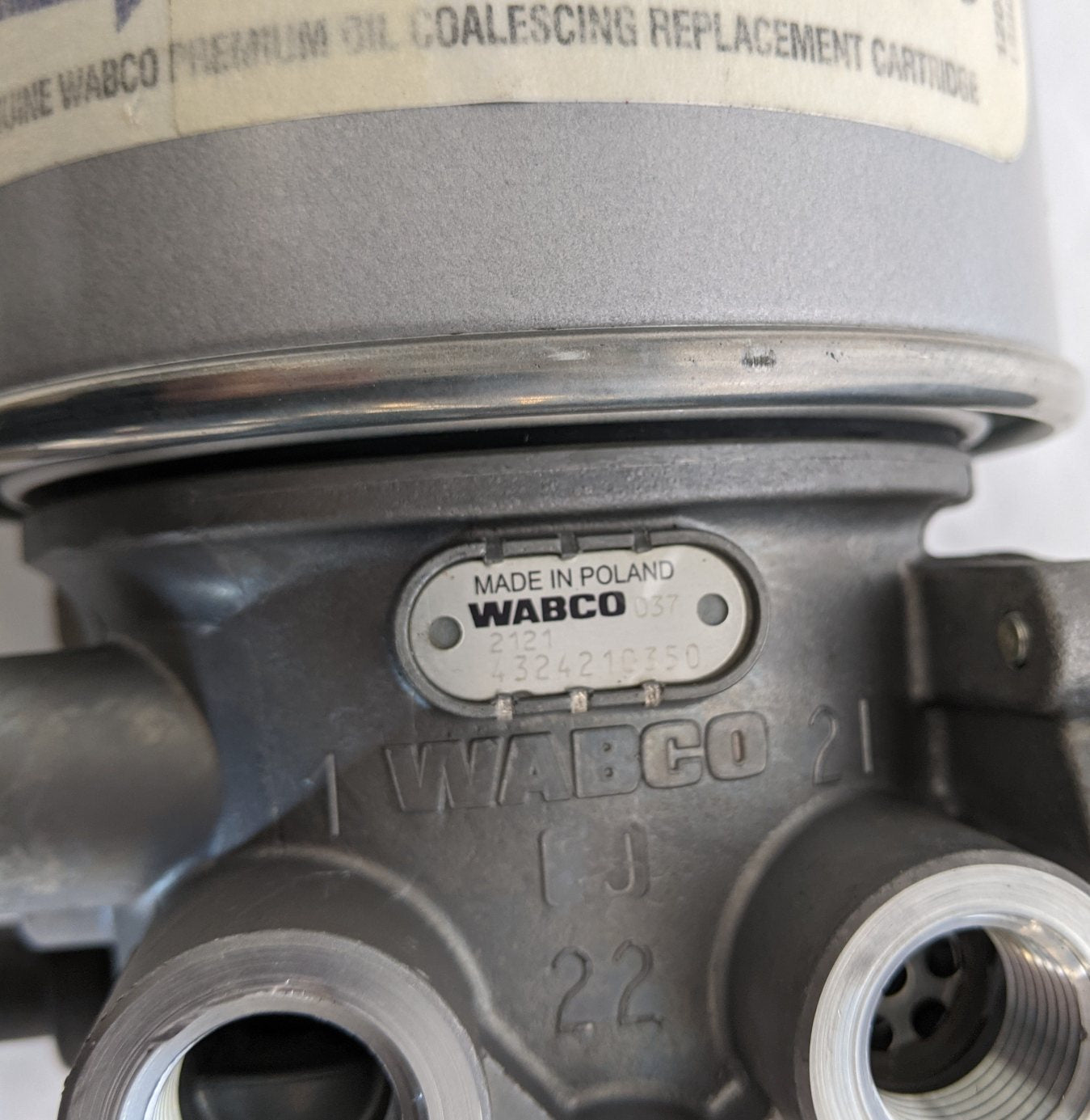 Wabco 1200 Single Cannister Compressed Air System Air Dryer - P/N  4324210350 (6699207131222)