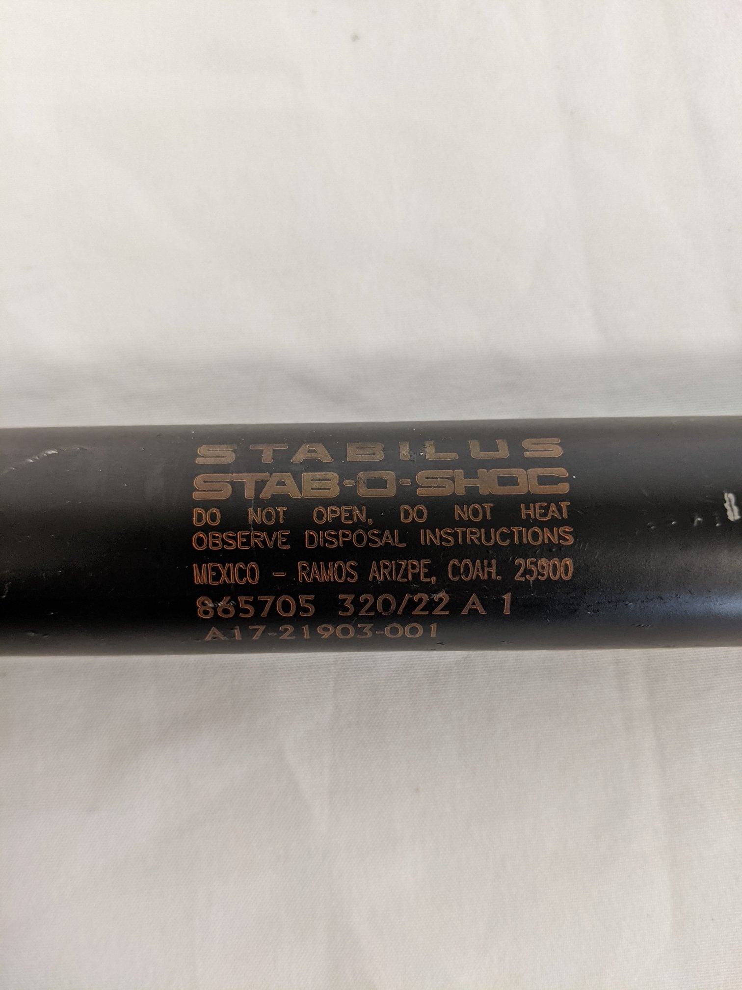 *Cracked Lock* Stabilus Stab-O-Shoc Short EZ Lock Hood Strut - P/N A17-21903-001 (9070345486652)