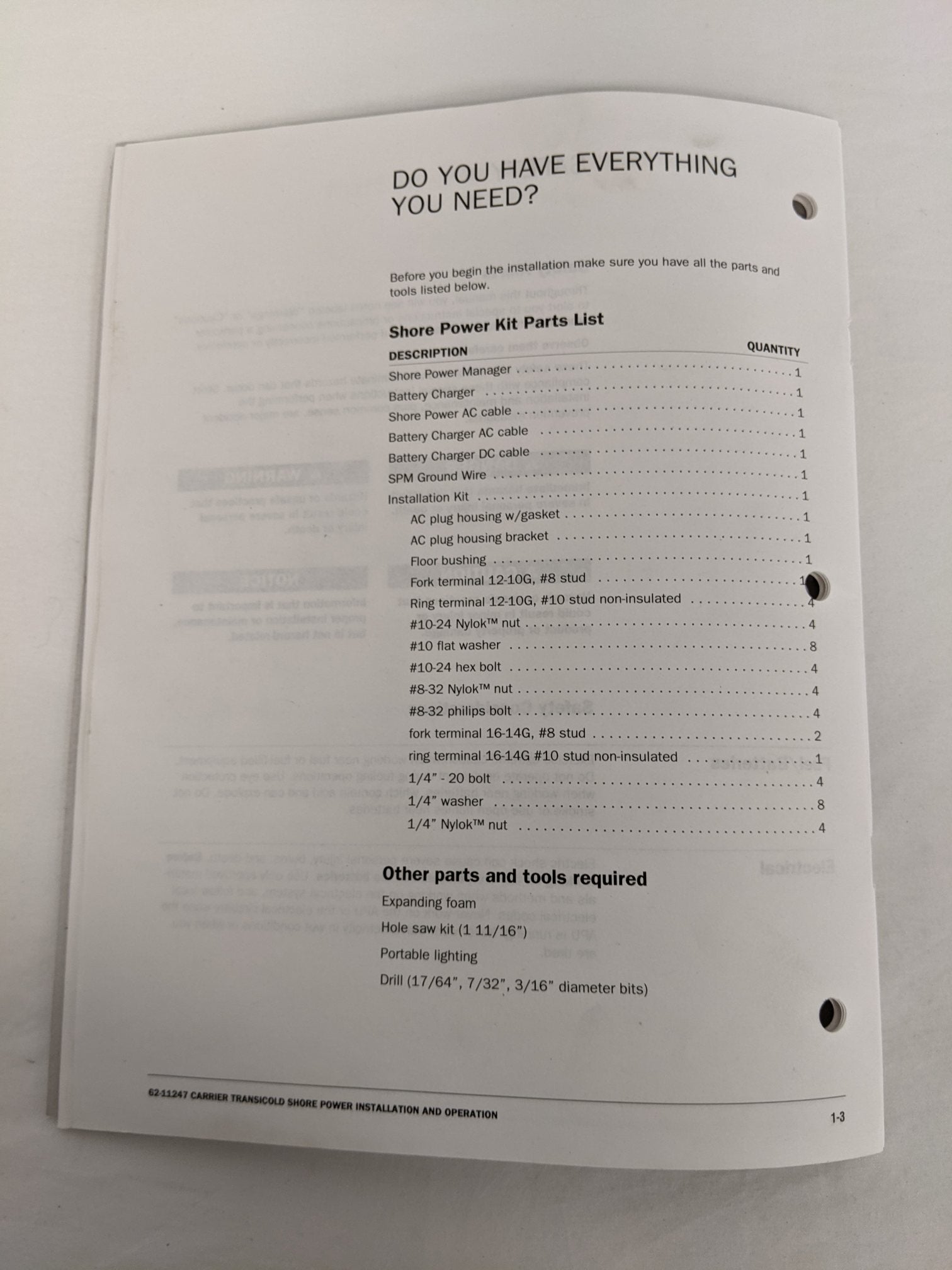 Carrier PG1000 APU Shore Power Manager Upgrade Kit - P/N  62-11248 (9095421100348)