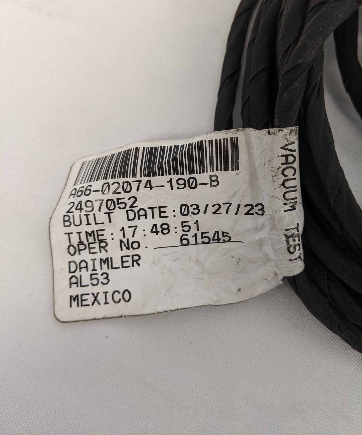 Used Daimler Modular Braking System ABS Wiring Harness - P/N A66-02074-190 (9141769929020)