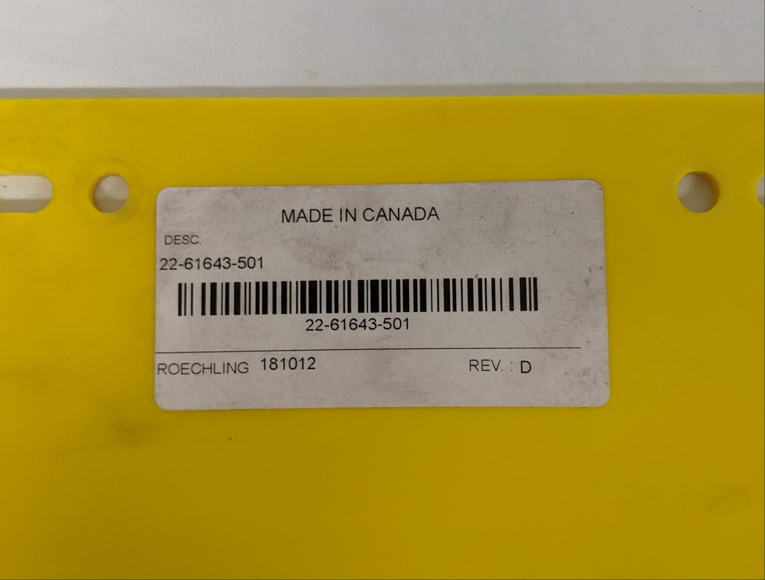 *Set of 2* "Caution Wide Turns" Straight 24" Yellow Mud Flap - P/N 22-61643-501 (9155330441532)