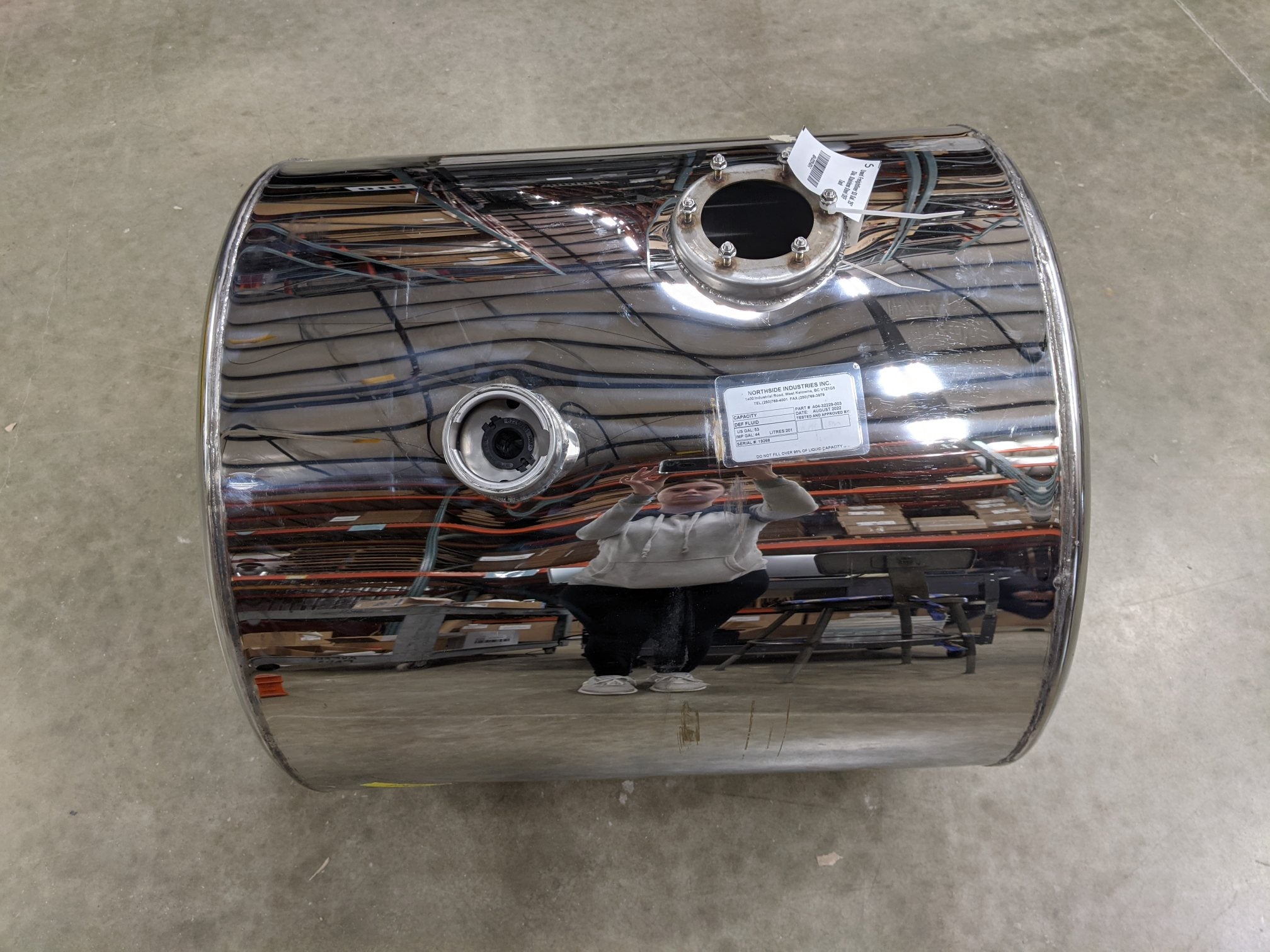 Used Freightliner 53 Gal. 25" Dia. Stainless Steel DEF Tank - P/N A04-32229-003 (9172662780220)