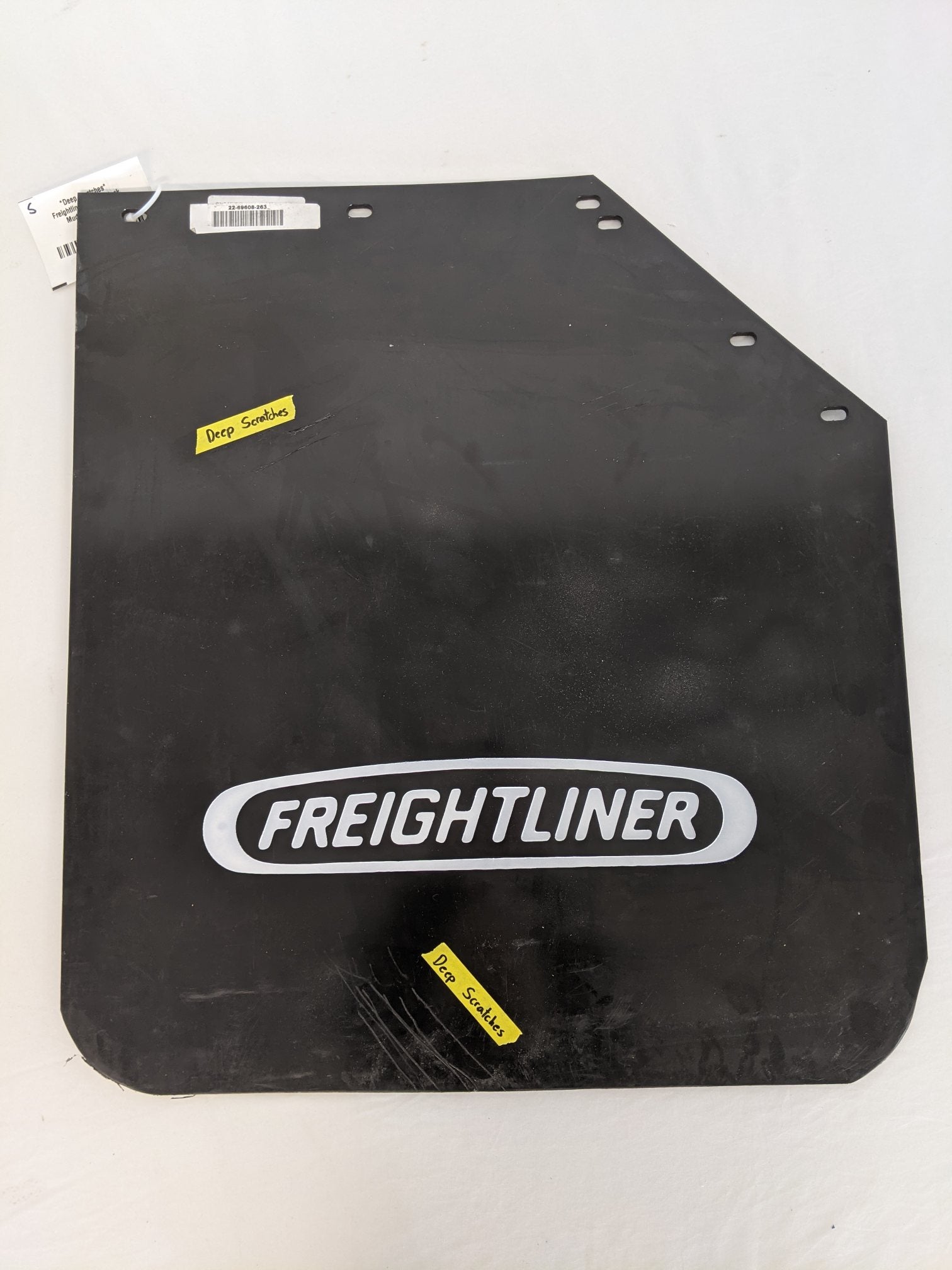 *Deep Scratches* Freightliner RH 27" Black Mud Flap w/ Logo - P/N  22-69608-263 (9452403458364)