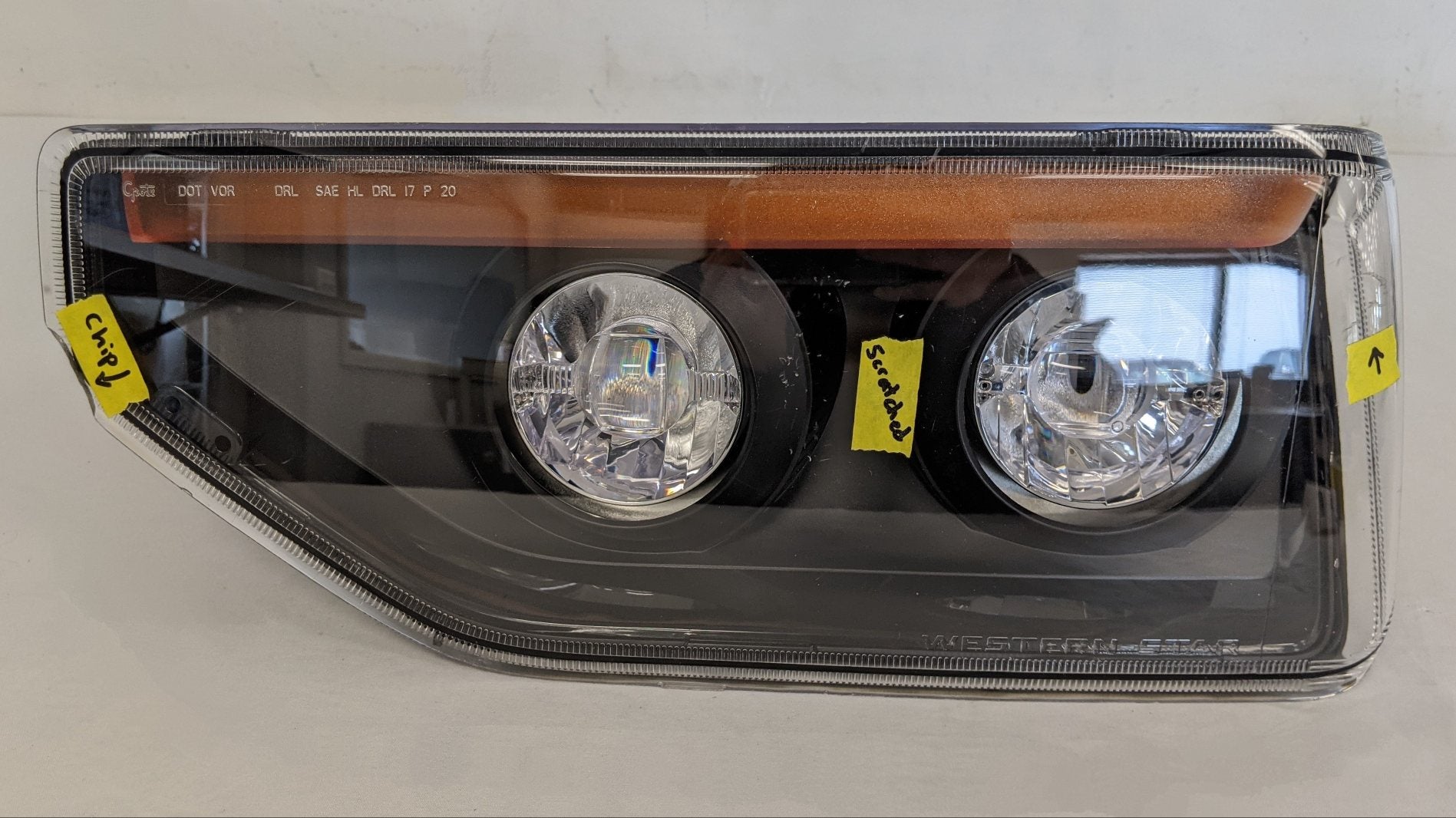 Damaged Western Star 47X / 49X SFA LH LED Amber Headlamp - P/N A66-10227-020 (9186676998460)