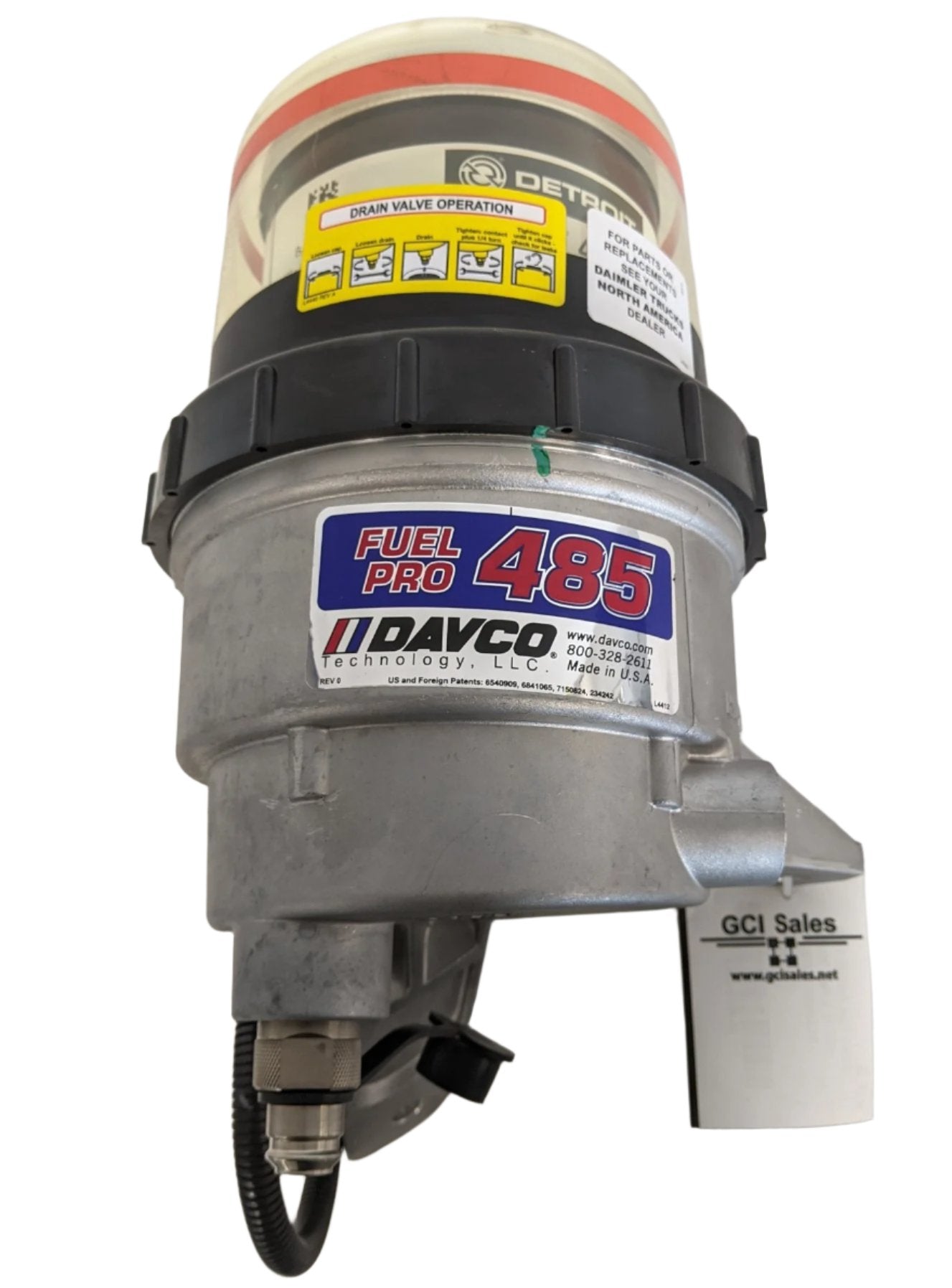 Detroit Davco Fuel Pro 485 ESOC HTD 12 V Fuel Water Separator - P/N 03-40570-004 (9172426293564)