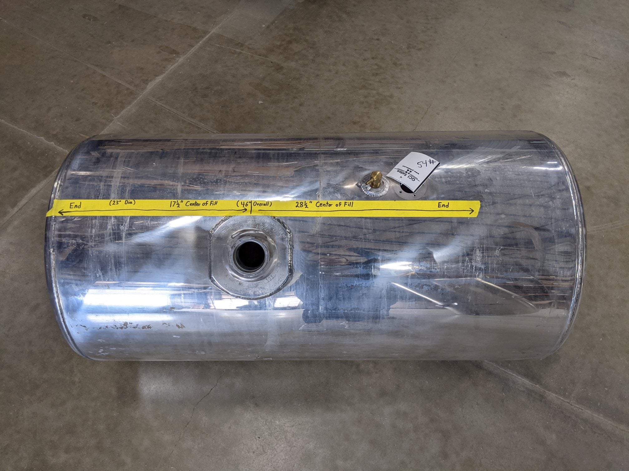 Freightliner LH 80 Gal.  23" Dia. 46" L Fuel Tank - Fuel Tube P/N A03-22295-002 (9186251964732)