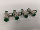*Lot of 4* Parker ¼" Push to Connect (PTC) Union Tee Fitting - P/N 23-12092-001 (9192897904956)