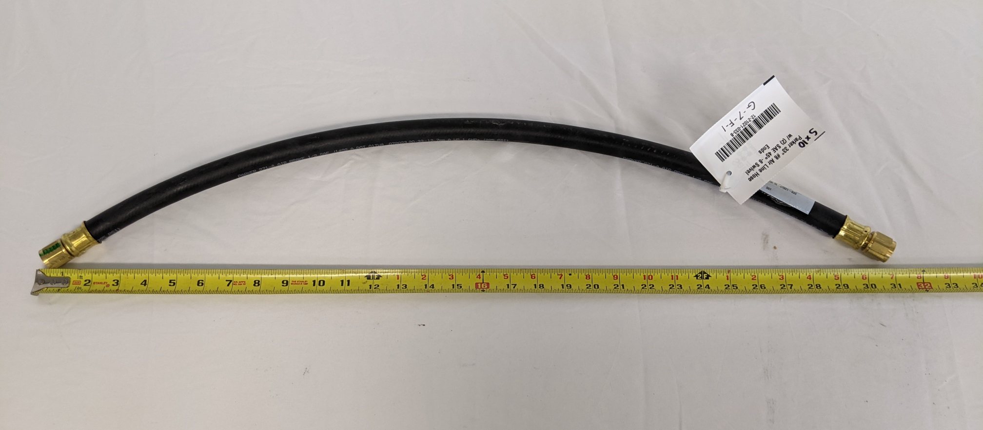 Parker 33" #8 Air Line Hose w/ (2) SAE 45° -8 Swivel Ends - P/N  12-21021-033 (9209122128188)