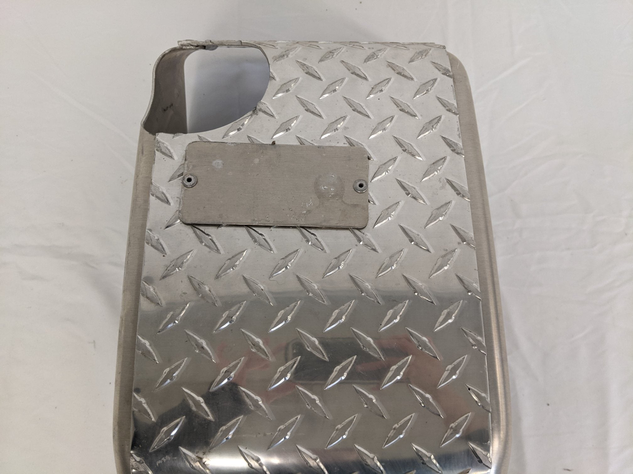 Used FTL Dia. Plate LH Angle Fill 13 Gal. Def Tank Cover - P/N A04-27868-011 / 005 (9228185796924)