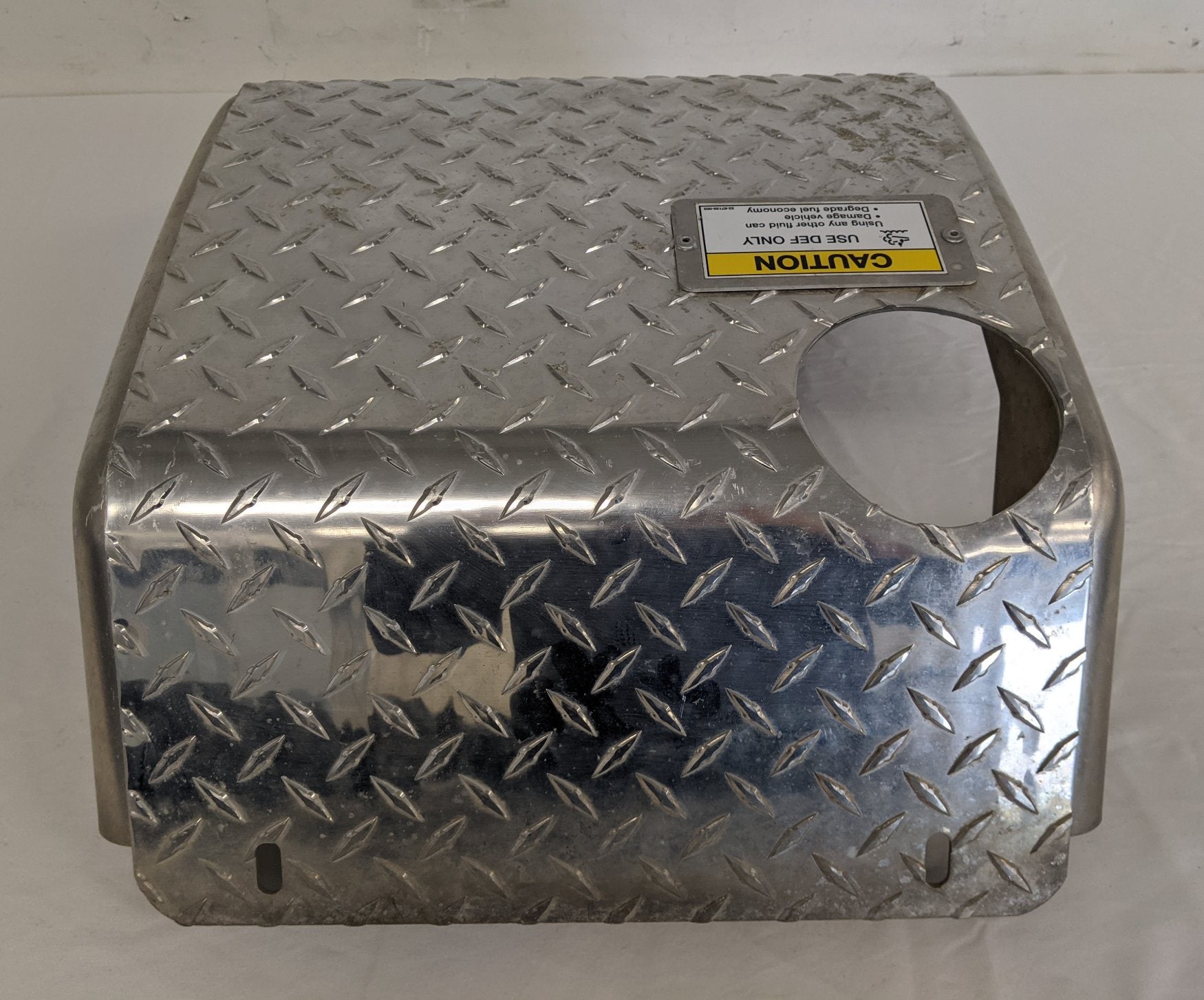 Diamond Plate 23 Gal. LH Straight Fill DEF Tank Cover - P/N A04-27869-012 / 006 (9267309838652)