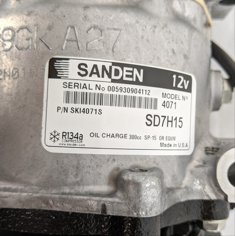 Sanden 6 Groove A/C Refrigerant Compressor - P/N SKI 4071S (9313857438012)