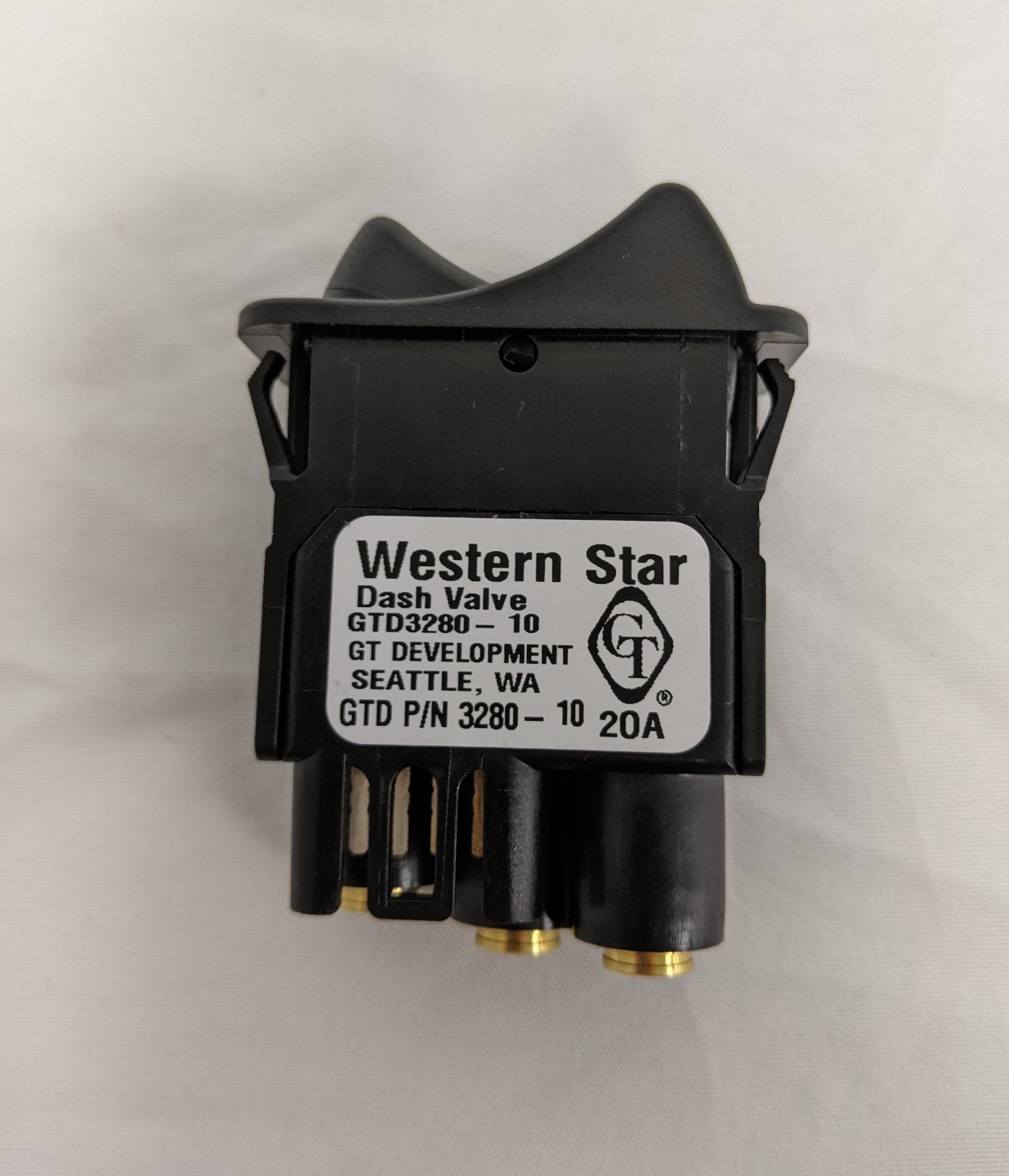 Western Star Dash MTD Lift Axle Air Relay Valve Rocker Switch - P/N GTD3280 10 (9313839776060)