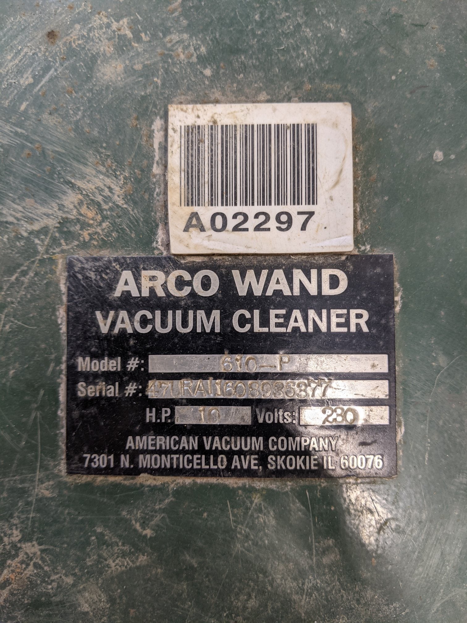 Used Acro Wand 600 Series Industrial Portable Vacuum (9386177134908)