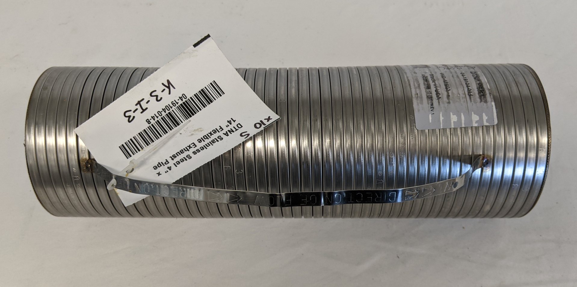 DTNA Stainless Steel 4" x 14" Flexible Exhaust Pipe - P/N 04-19104-014 (9386597843260)