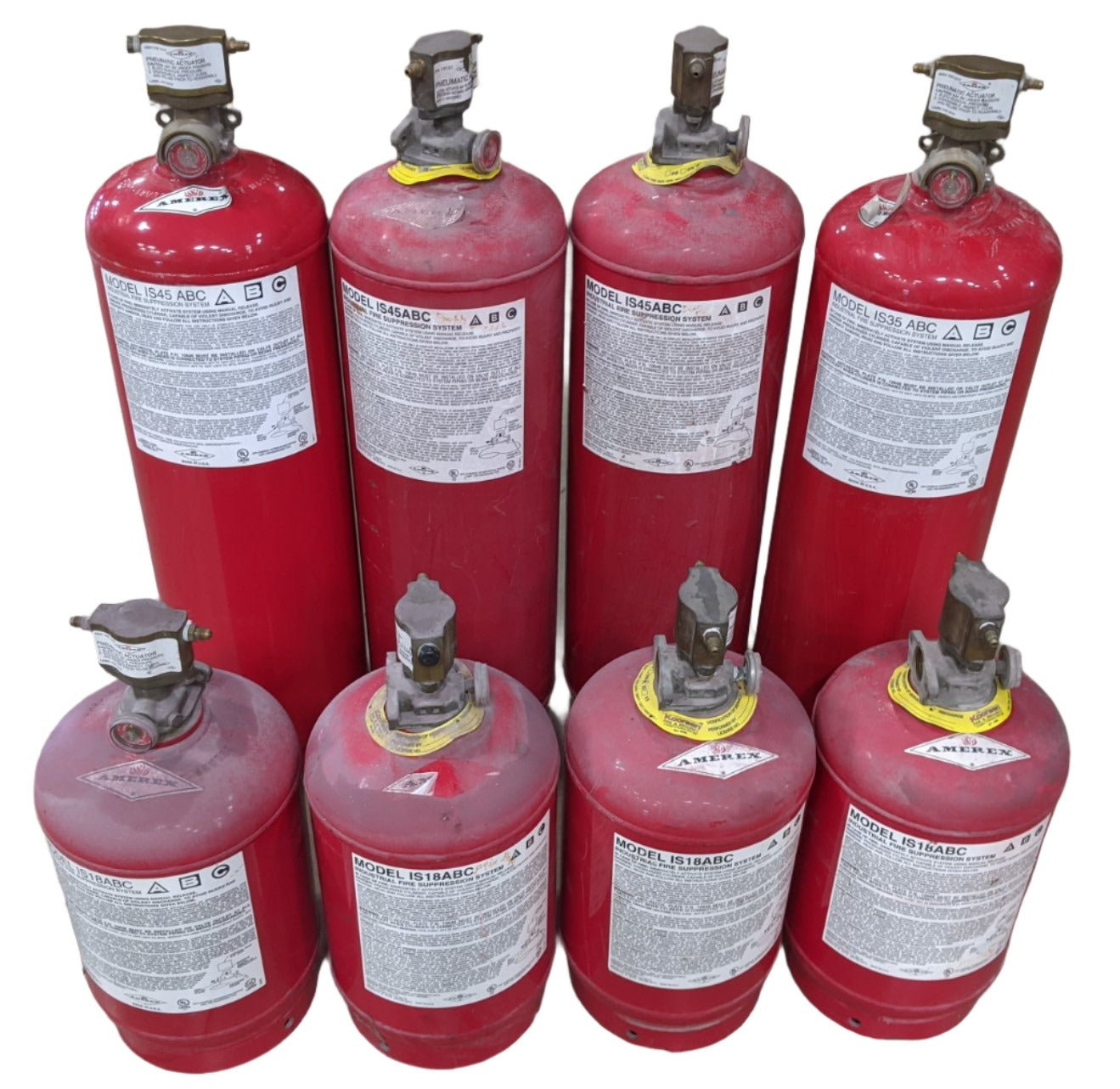 *Lot of 8* Amerex Industrial Dry Chemical ABC Fire Extinguisher Cylinders (9617021862204)