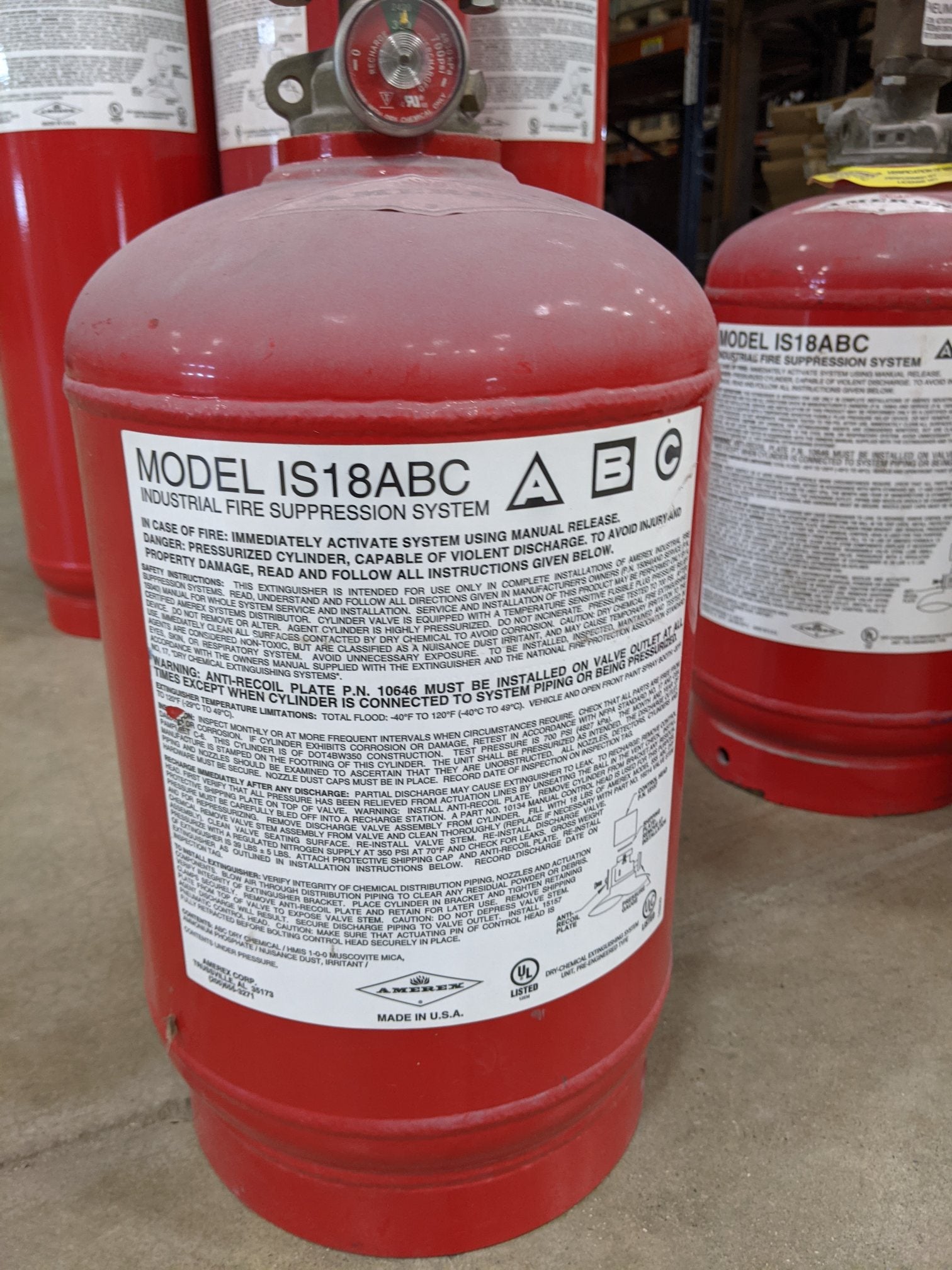 *Lot of 8* Amerex Industrial Dry Chemical ABC Fire Extinguisher Cylinders (9617021862204)