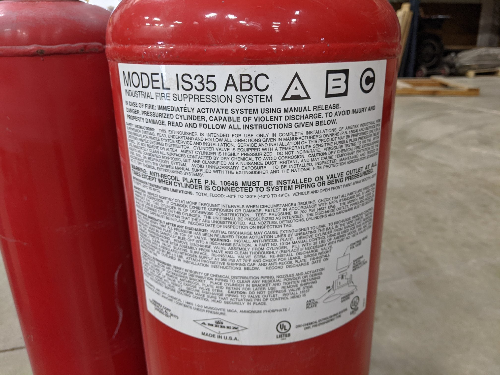 *Lot of 8* Amerex Industrial Dry Chemical ABC Fire Extinguisher Cylinders (9617021862204)