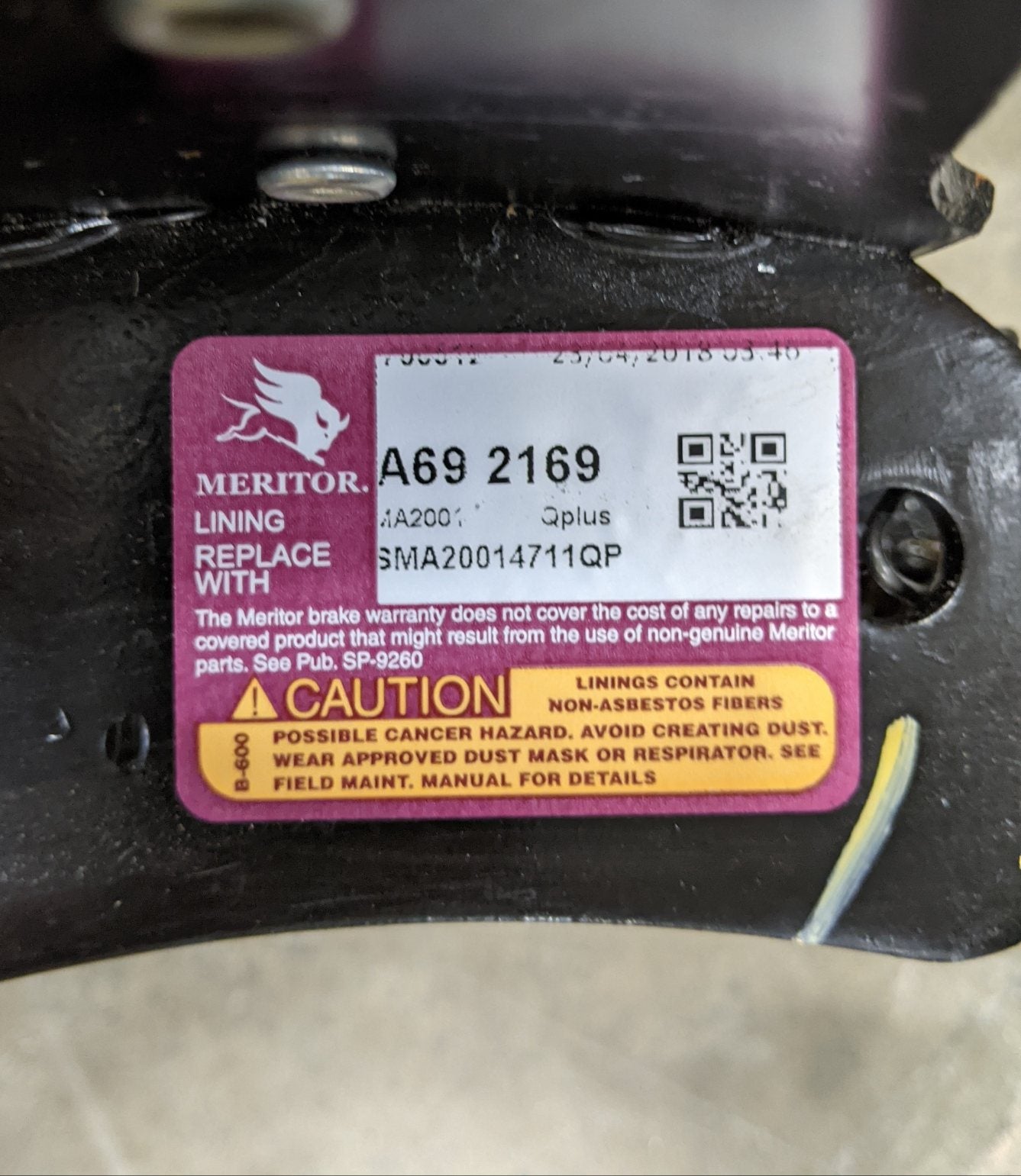 New Take Off *2 Sets* Meritor 16.5 4711QP 8 ⅝ Brake Shoe Kits- P/N SMA20014711QP (9539200483644)