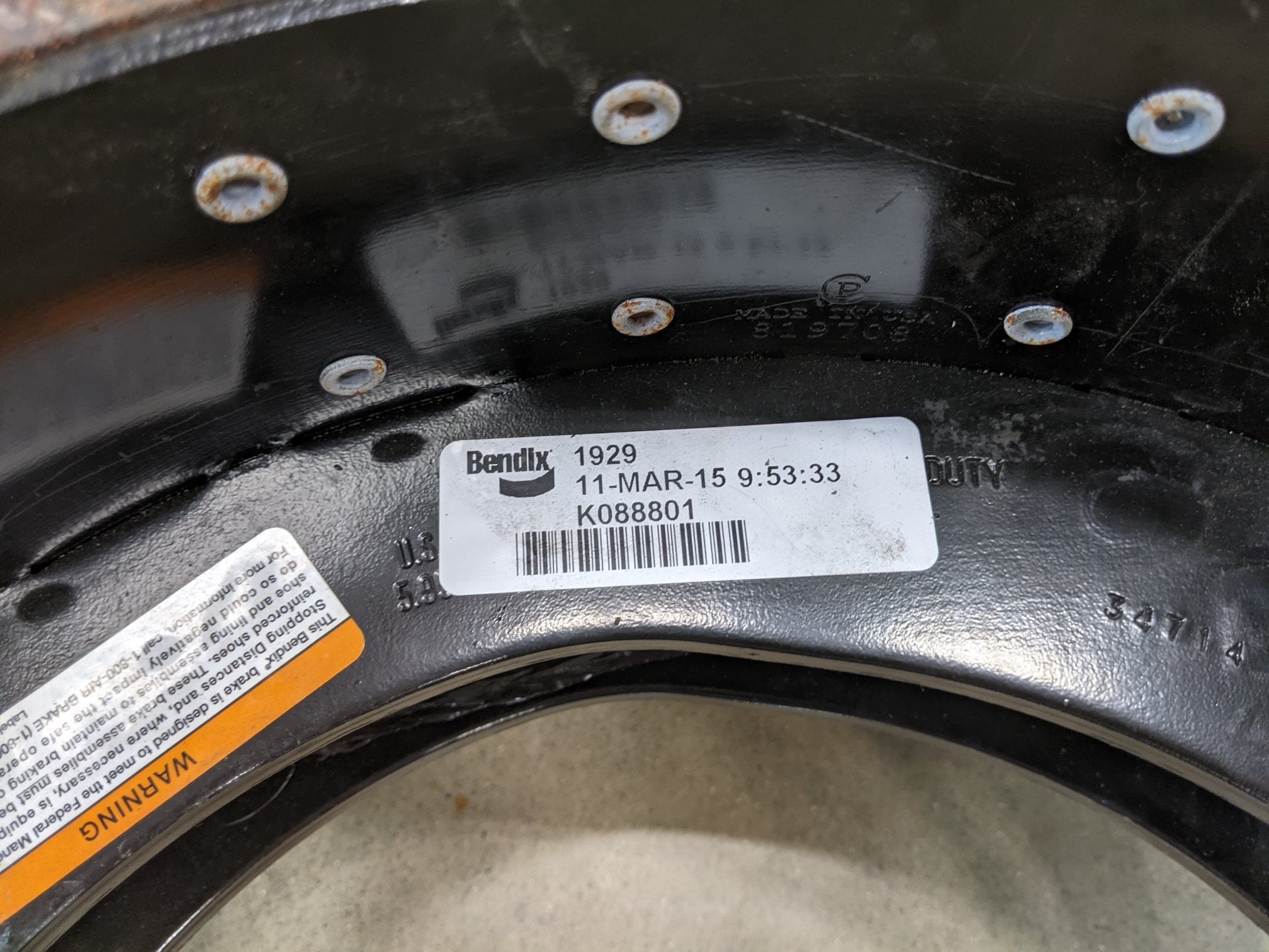 *New Take-Off *1 Set* Bendix 4726E2 16.5" BX850 8 ⅝ Brake Shoe Kit - P/N K088801 (9536843874620)