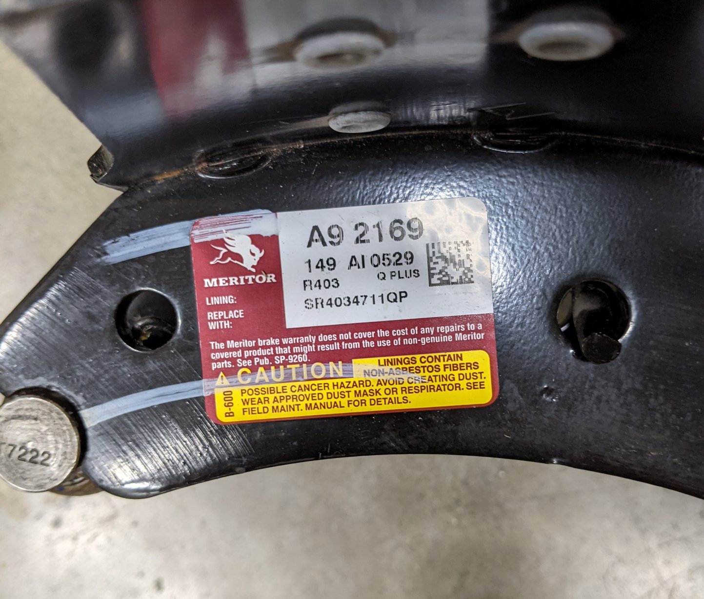 New Take Off *4 Sets* Meritor 16.5 4711QP 8 ⅝ Brake Shoe Kits- P/N SR4034711QP (9539567780156)