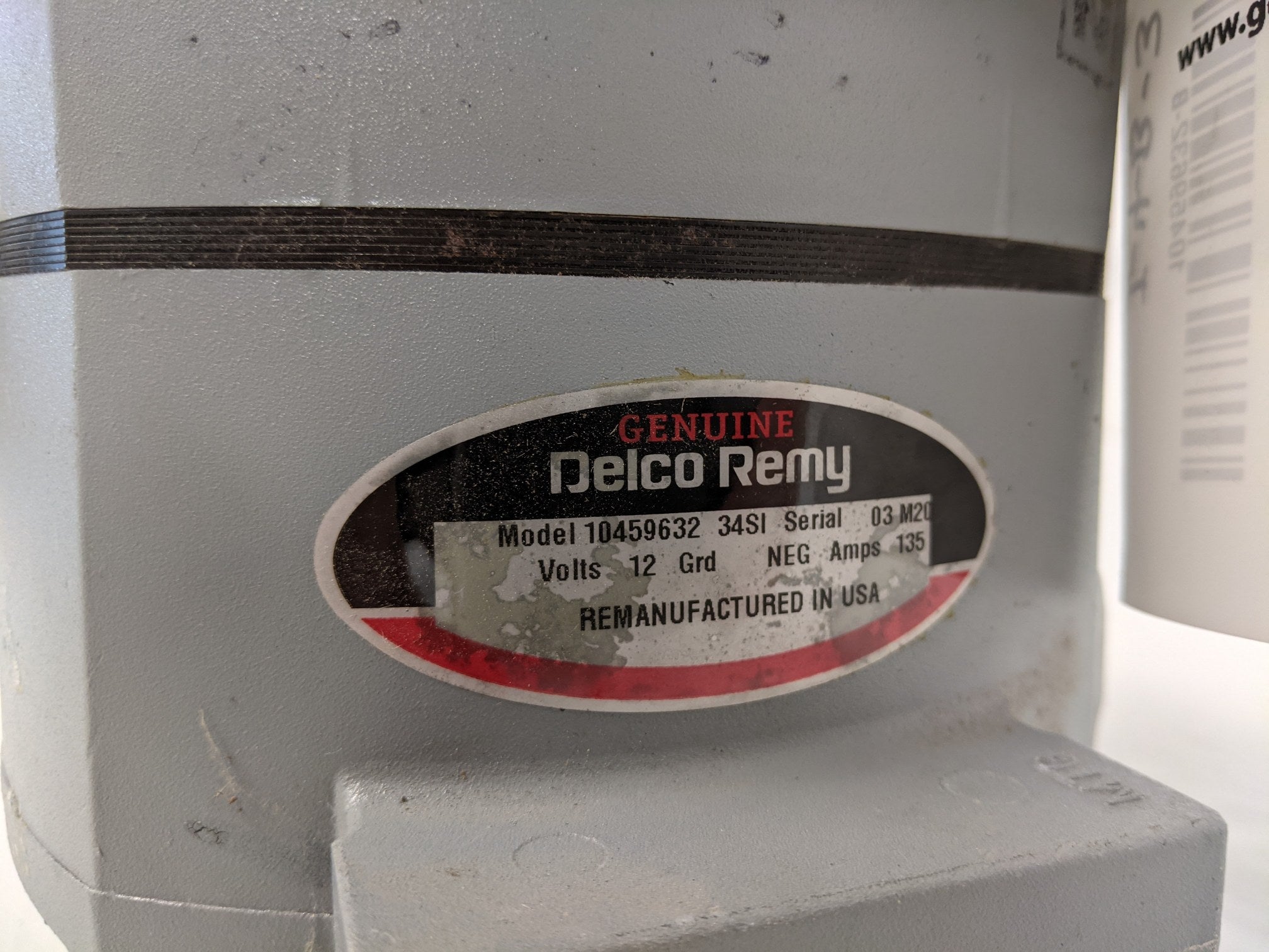 Delco Remy Reman 34SI 135A 12V Alternator - P/N DR 10459288 (9644997869884)