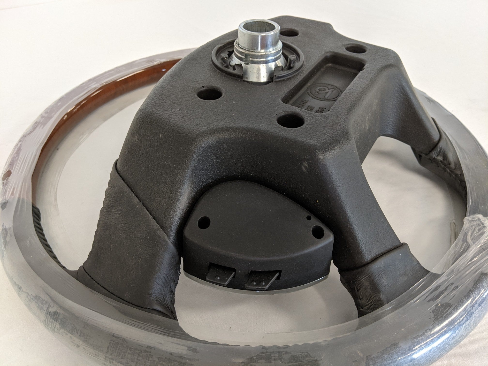 Freightliner Woodgrain and Leather Smart Steering Wheel - P/N  14-19329-002 (3939494133846)