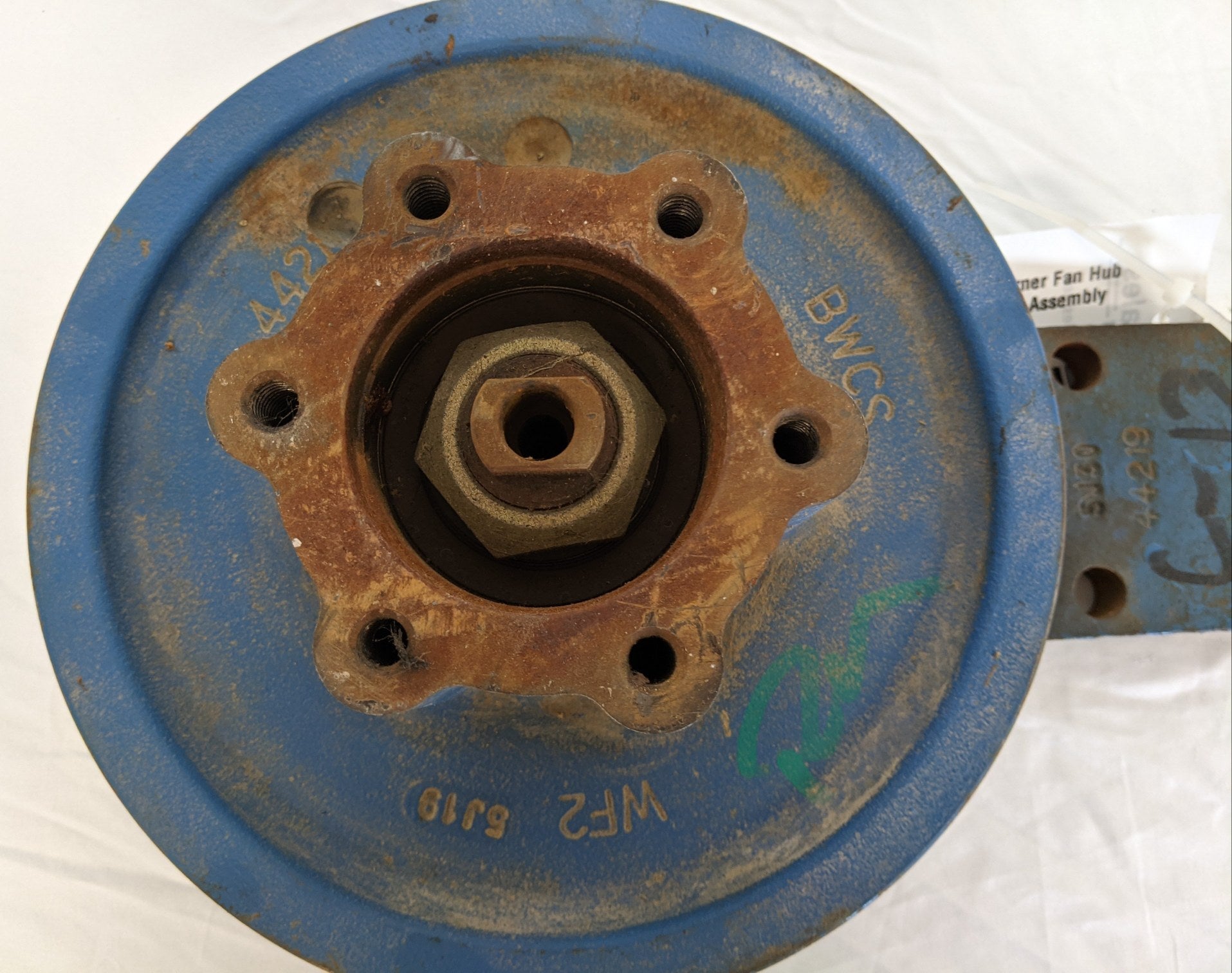 Used Borg Warner Fan Hub & Pulley For Assembly P/N 1077-09354-02 (9660265136444)