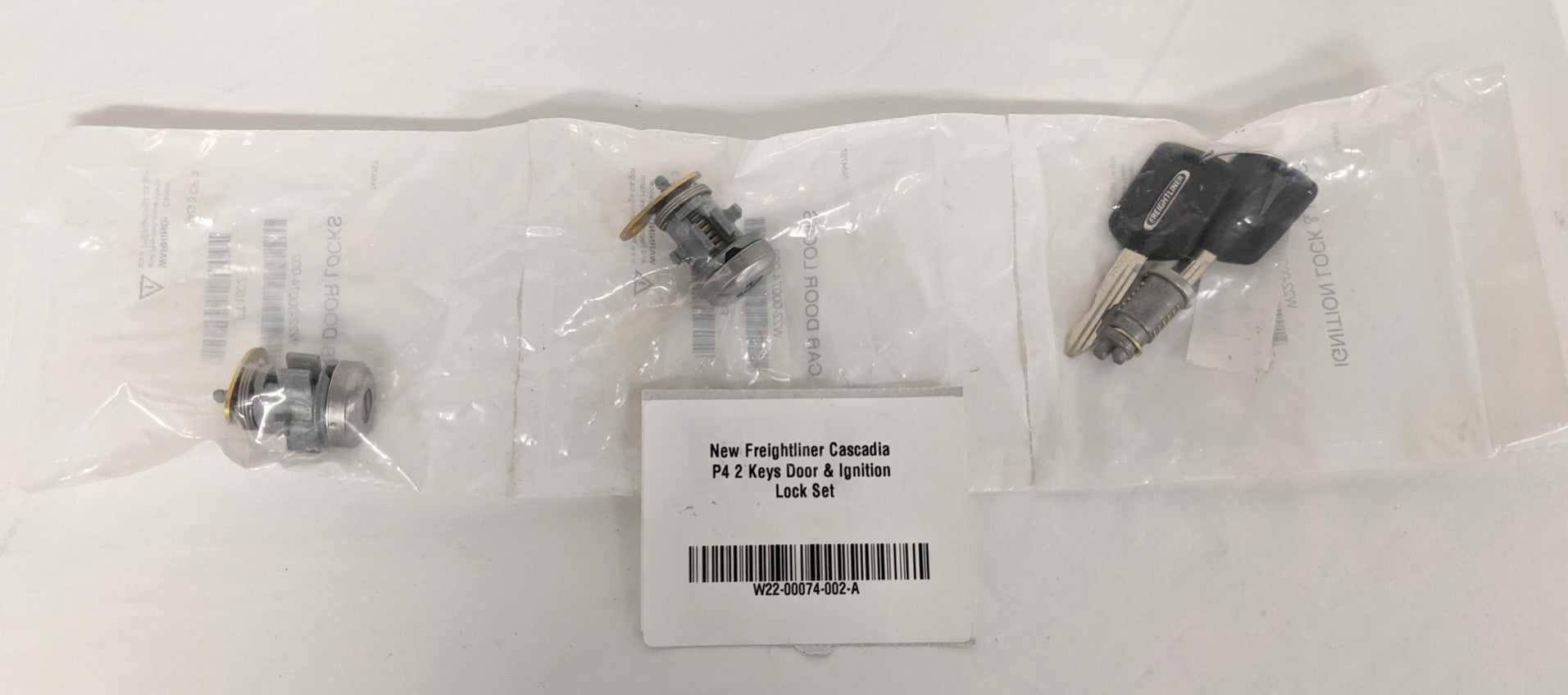 New Freightliner Cascadia P4 2 Keys Door & Ignition Lock Set - P/N W22-00074-002 (9737168879932)