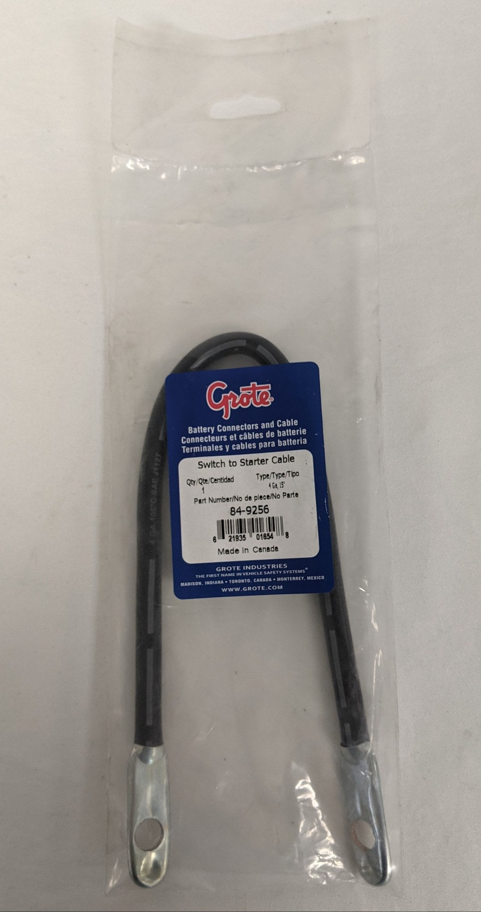 New Grote 15" 4 Ga. Battery to Master Disconnect Battery Cable - P/N GRO 84 9256 (9762119844156)