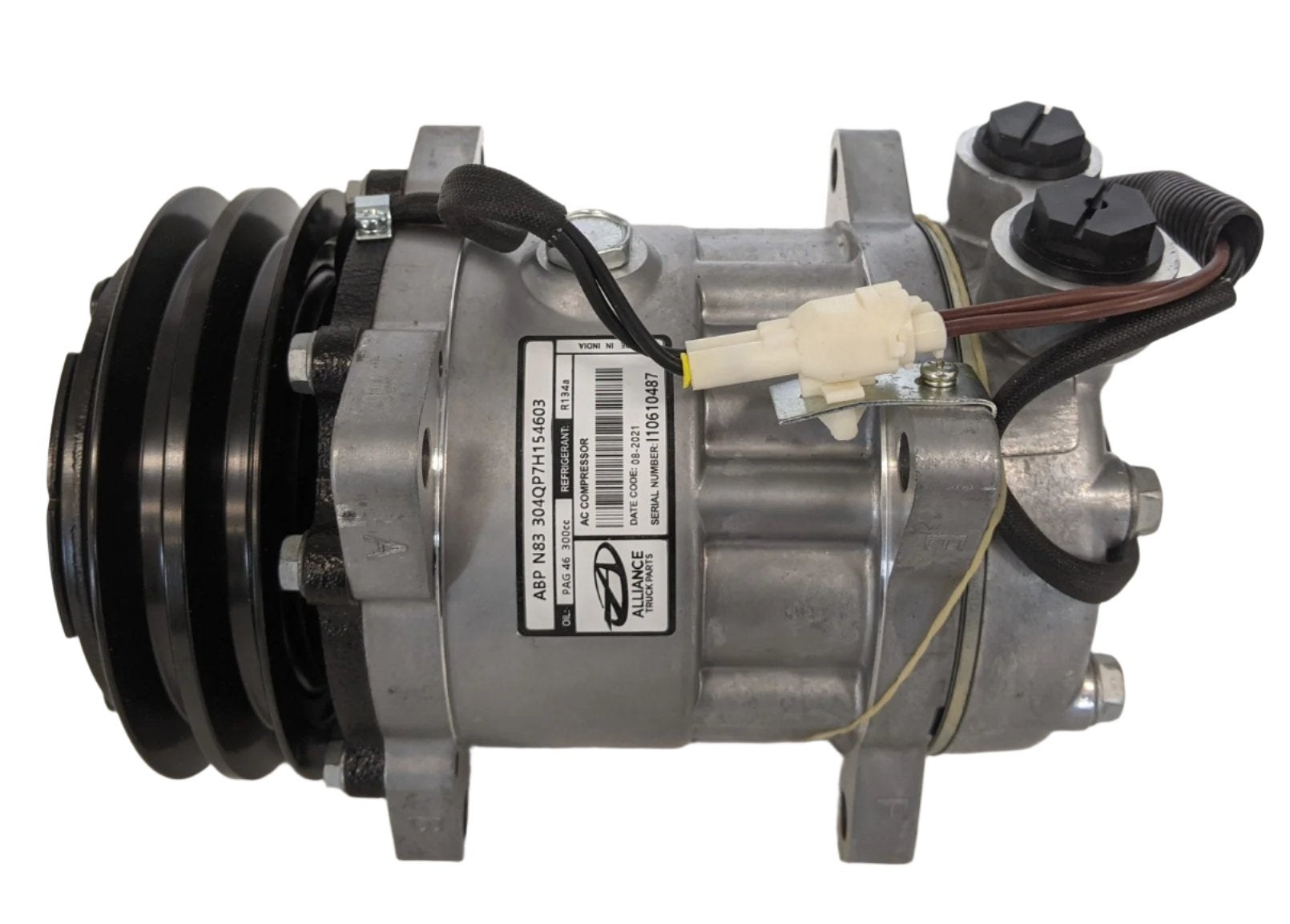 New Alliance V-Pad 12V 2A 132 MM 7H E A/C Compressor - P/N ABPN83304QP7H154603 (9770647257404)