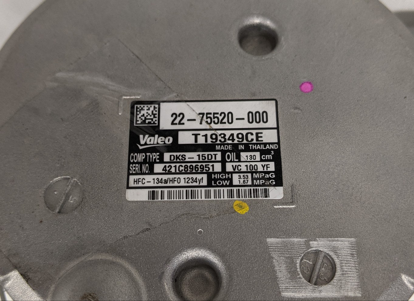 *Pulley Nicked* DKS-15DT 160 mm A/C Compressor - P/N  22-75520-000 (9814081798460)