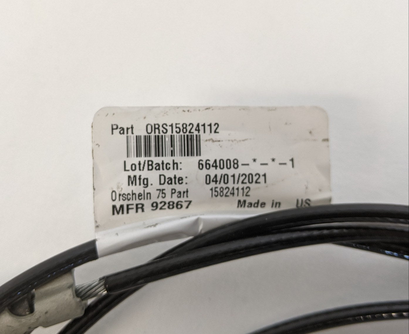 New Parking Brake Lever Cable - P/N ORS15824112 (9882624524604)