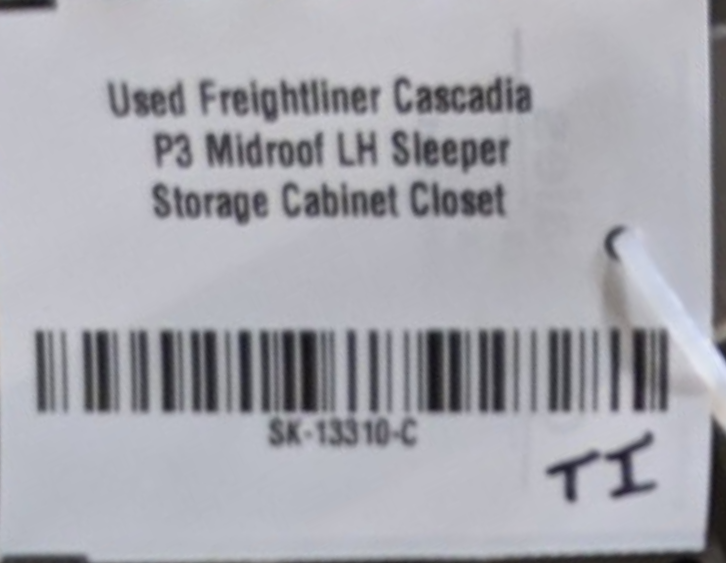 Used Freightliner Cascadia P3 Midroof LH Sleeper Storage Cabinet Closet (9882703921468)