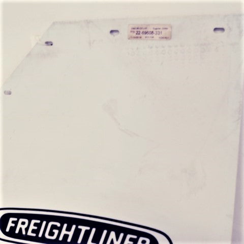 Freightliner LH Rear 24" White Mud Flap w/ Logo - P/N  22-69608-331 (6775387095126)