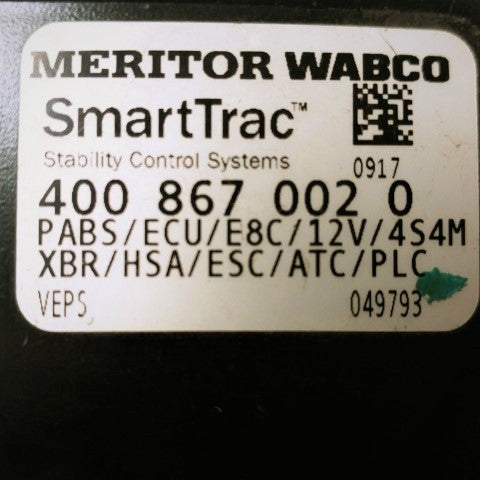 Meritor Wabco ABS Control Module ECU P/N  400 867 002 0 (6740818329686)