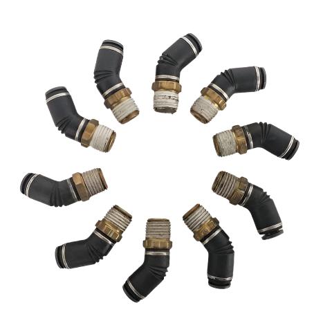 *Pk of 10* SMC 1/4 PTC x 1/4-18 Male NPT 45° Elbow - P/N: SMC KV2K07 35S (6710326231126)