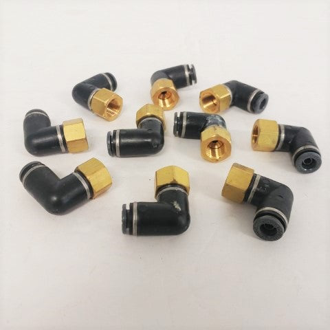 *Pk of 10* SMC ¼ PTC x 1/8 Female NPT 90° Elbow - P/N  SMC KV2LF13 37 (6710956949590)