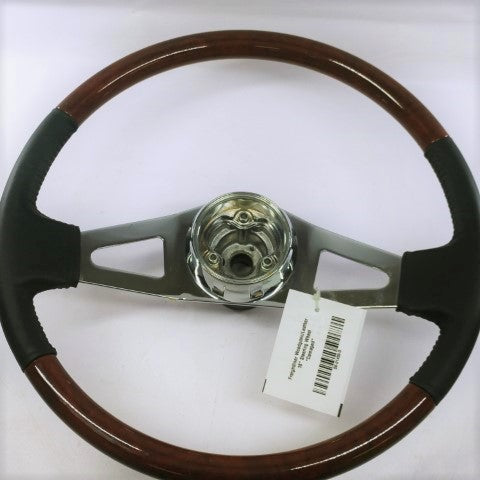 Freightliner Woodgrain/Leather 18" Steering Wheel *Damaged* - P/N  A14-14568-003 (4550849495126)