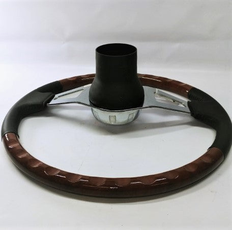 Freightliner Woodgrain/Leather 18" Steering Wheel *Damaged* - P/N  A14-14568-003 (4550849495126)